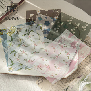 JIANWU Komachi Hoa Vườn Series Vintage Cây Cảnh Quan Cắt Dán Thêu Sò Chất Liệu Giấy Sáng Tạo Rác Tạp Chí Văn Phòng Phẩm