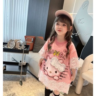 Váy Hello Kitty cho bé gái – Thiết kế ren dễ thương, form rộng thoáng mát, mặc hè