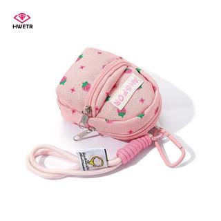 HWETR Dâu In Bapa Túi Đựng Tiền Xu Dễ Thương Ngọt Ngào Đổi Tiền Ví Có Móc Khóa Tai Nghe Di Động Túi Bảo Quản Ví