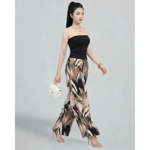Quần Ống Rộng SHI Nữ Lưng Thun In Họa Tiết