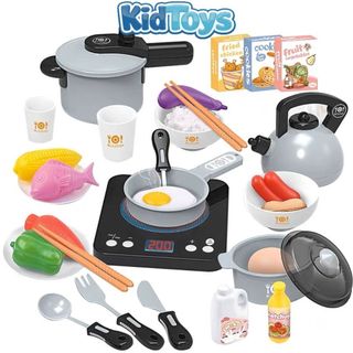 Bộ đồ chơi nhà bếp KidToys Playhouse – bộ nấu ăn mô phỏng có hộp đồ chơi cho bé