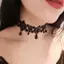 Choker Gothic nữ với pha lê và ren mềm mại, dây xích cổ gợi cảm cho Halloween