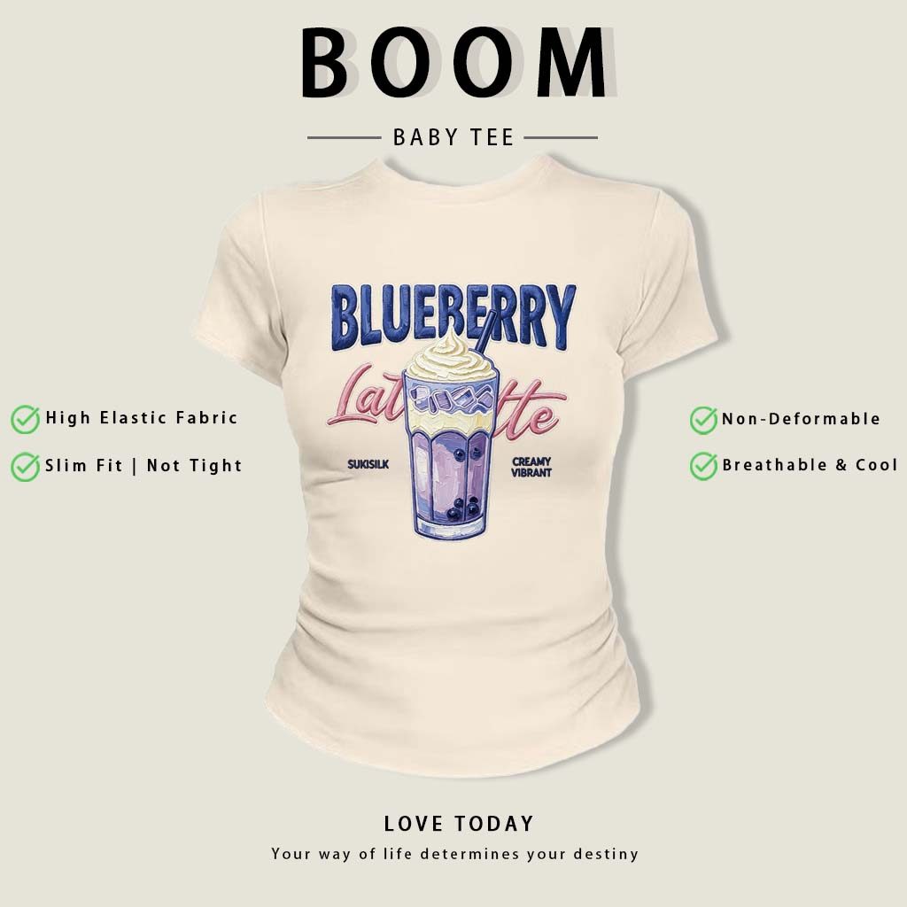 BOOM Áo thêu Baby Tee Nữ Cotton Ôm Body-Áo Thun Ngắn Tay Y2K In Hình PhongCách Mùa Hè, Cổ Tròn Hàng Đầucách hàn phong 08