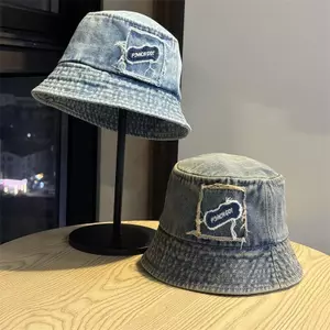 Mũ Đau Khổ Retro Denim Patch, Phù Hợp Nam Nhiệt, Thiết Kế Thon Gọn