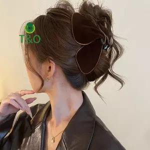 Kẹp tóc tam giác nhung cổ điển phong cách Pháp - Thu Đông, phù hợp với style updo Shark