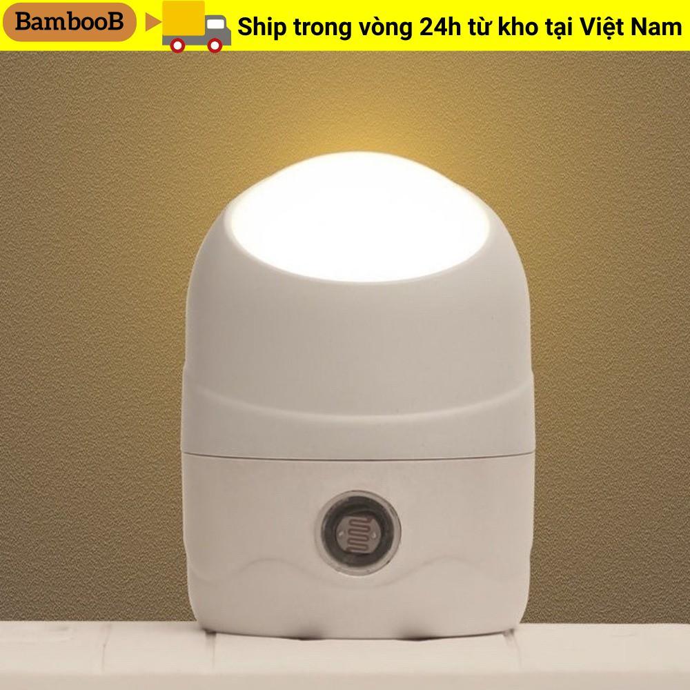 Đèn ngủ LED Bamboob bảo vệ mắt, điều khiển tự động, xoay 360° - Mini đầu giường