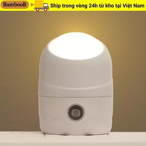 Đèn ngủ LED Bamboob bảo vệ mắt, điều khiển tự động, xoay 360° - Mini đầu giường