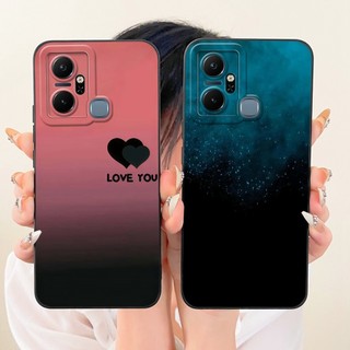 Dành Cho Infinix Smart 6 Plus (Ấn Độ) Vỏ Bảo Vệ Ống Kính Smart6 Plus X6823C X6823 Thời Trang Dusk Tranh Bãi Biển Vỏ Điện Thoại Silicon Mềm