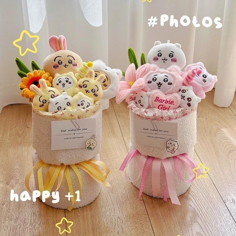 Chiikawa Usagi Hachiware Hoa Sang Trọng Búp Bê Bó Hoa Hoạt Hình Sang Trọng Búp Bê Bó Hoa Sinh Nhật Quà Tặng Ngày Lễ Tình Nhân Cho Bạn Gái