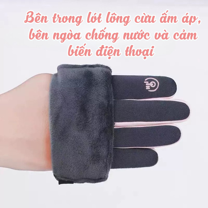 Găng Tay Chống Lạnh Cảm Ứng Màn Hình, Găng Tay Giữ Ấm Đi Xe Máy Chống Gió, Chống Nước DINO