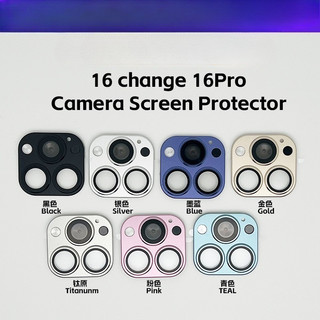 Thay đổi tức thì Ống kính nhôm kim loại cho iPhone 11 12 16 X XS Max XR Ống kính máy ảnh Thay đổi thứ hai 11 Pro Max 12 13 14 15 16 Pro Bảo vệ ống kính máy ảnh