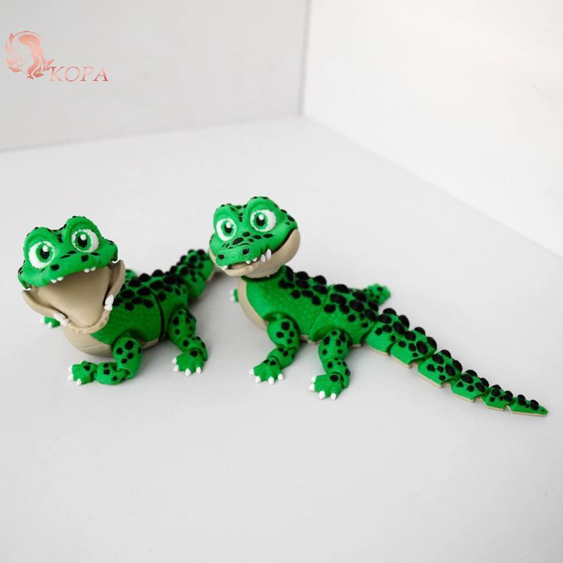 KOPA Cá sấu di chuyển thực tế - Trang trí máy tính để bàn in 3D, Quà tặng vui nhộn cho trẻ em VN
