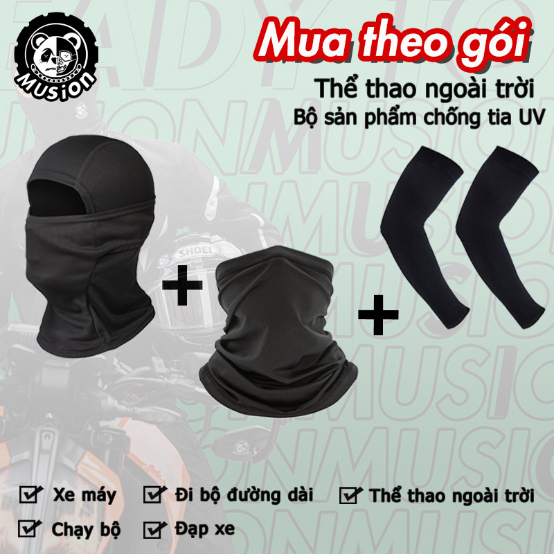 Mũ Balaclava Ice Silk Cho Xe Máy - Chống Nắng, Tay Thoáng Khí