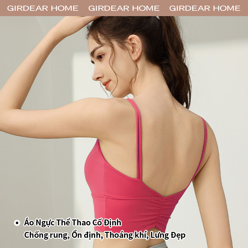 Girdear Nhà Liền Mạch Chống Sốc Co Giãn Dây Đeo Đôi Thể Thao Áo Ngực Nữ Đẩy Lên Mở Lưng Tập Yoga Chạy Bộ Áo Ngực, GH72