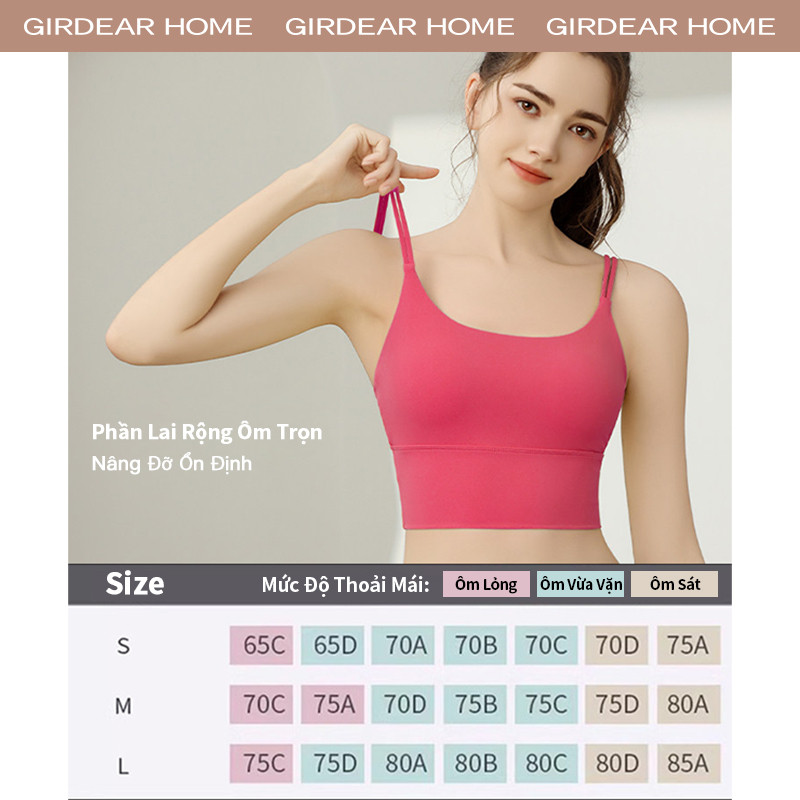 Girdear Nhà Liền Mạch Chống Sốc Co Giãn Dây Đeo Đôi Thể Thao Áo Ngực Nữ Đẩy Lên Mở Lưng Tập Yoga Chạy Bộ Áo Ngực, GH72