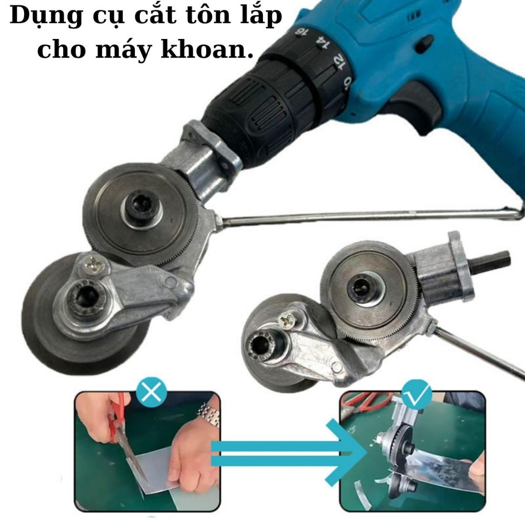 Đầu cắt đa năng máy khoan, cho gia công tấm kim loại，Đầu cắt tôn，gắn máy khoan，đa năng