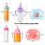 TOPTOOLCX Magic Milk Juice Chai, vừa vặn với Búp bê sơ sinh Chai núm vú bằng nhựa đa phong cách, có núm vú giả Yếm Phụ kiện búp bê dễ thương Búp bê 18 inch
