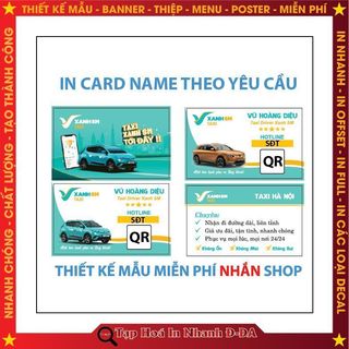 In Danh Thiếp – Name Card – Card Taxi Xanh SM – Business Card - Thiết Kế Theo Yêu Cầu - 1 hộp 100 cái