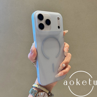 Siêu mỏng mờ hình tròn mịn hút từ tính thích hợp cho iPhone 17 Promax chống vân tay bán trong suốt 16pro tối giản 15 không màu vàng 14 / 13 / 12 bao gồm tất cả bìa cứng