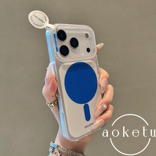 Macaron laser tương phản bán trong suốt hút từ tính thích hợp cho iPhone 17 Promax Vỏ điện thoại Apple 14 15 mới 16 Pro nữ 13 vỏ acrylic chống rơi sang trọng