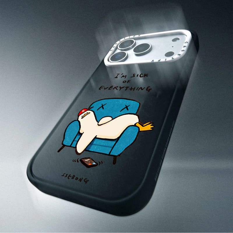 CASECASE X I 'm Sick of Everything Case White Camera Ring Edition Matte Đen Cứng Hút Từ Tính Tác Động Dành Cho Apple IPhone 13 14 15 16 17 Pro Max Air Plus Có Hộp