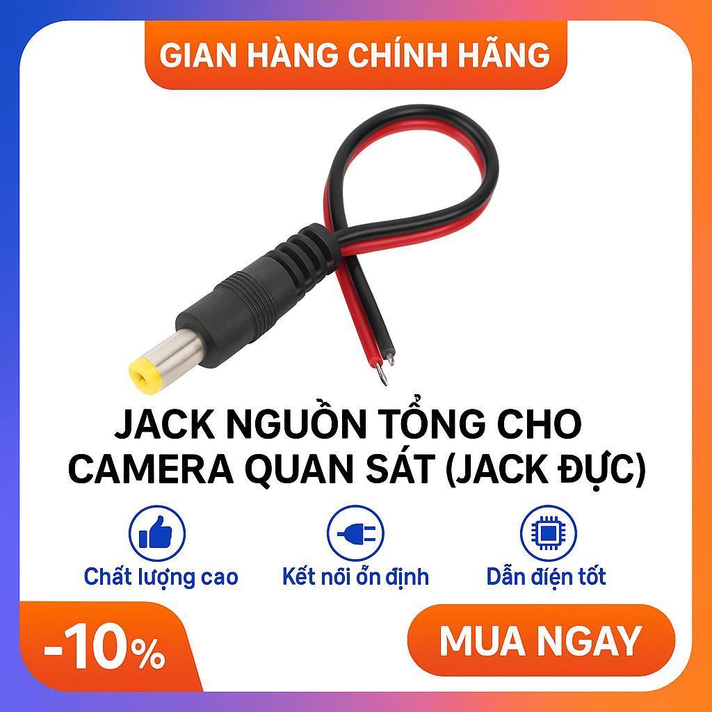 Jack Đực DC 12V Dùng Cho Nguồn Tổng Camera – Chắc Chắn, Ổn Định