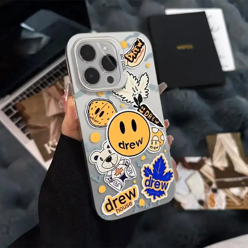 Ốp lưng bảo vệ camera nổi họa tiết mặt cười - Bảo vệ toàn diện - Tương thích iPhone 17/16/15/14/13/12/11 Pro Max/XS Max