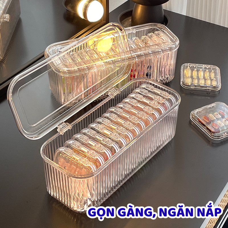 Hộp Bảo Quản Trang Sức Trong Suốt Có Nắp DINO– Chất Liệu PET, PS– Đựng Nhẫn, Vòng Tay Gọn Gàng