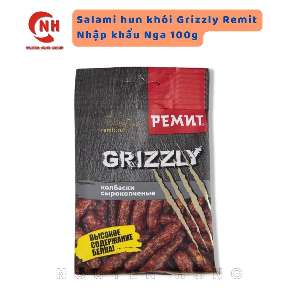 Salami xúc xích Grizzly Remit Nga (100gr) Food Thức Ăn