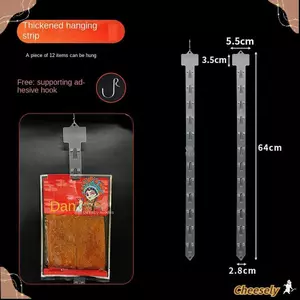 Dải treo GIÁ RẺ, Dải kẹp hàng hóa bằng nhựa có thể gập lại, Nâng cấp thực tế Làm dày bằng móc Đồ ăn nhẹ Móc treo trưng bày Siêu thị