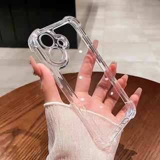 Ốp điện thoại chống rơi bốn góc trong suốt pha lê Thích hợp cho iPhone 11 12 13 14 15 16 Pro Max Plus Ốp lưng mềm TPU trong suốt