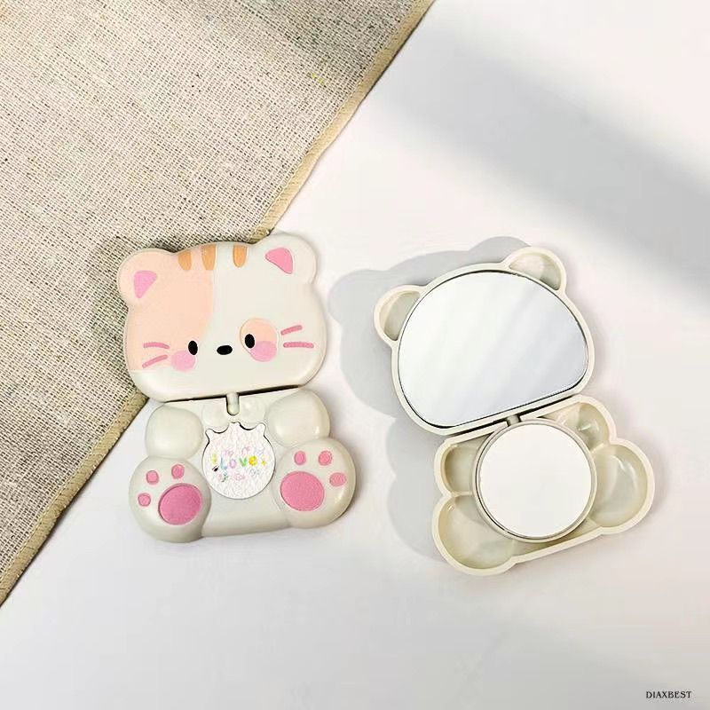 Giá đỡ điện thoại di động 360°Gương Xoay Sáng Tạo Hoạt Hình Gấu Lười Di Động Trang Điểm Dính Miếng Dán Lưng Ngang Dọc 26.3
