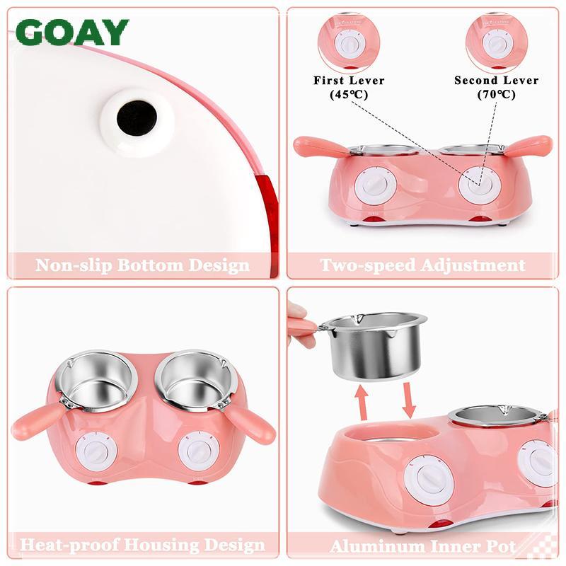 GOAY Mini Điện Sô Cô La Nóng Chảy Nồi Sô Cô La Fondaue Đài Phun Nước Ấm Máy Cho Sữa Sô Cô La Đơn / Đôi Nồi Mini Chocolate Melter EU Cắm Dây 1.8M 25W Công Suất Thấp DIY Bộ