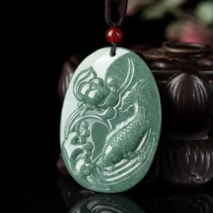 Đá Đậu Xanh Koi Sen Ngọc Trang Sức Thương Hiệu