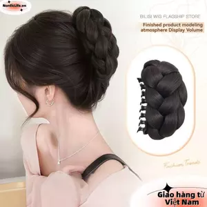 NORDICLIFE Bun Tóc Giả Nâu Lông Tơ, Màu Đen Tự Nhiên, Phù Hợp Cho Thời Trang