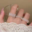 Nhẫn nữ ren edge zircon, thời trang thanh lịch, dễ xếp chồng - quà tặng hoàn hảo