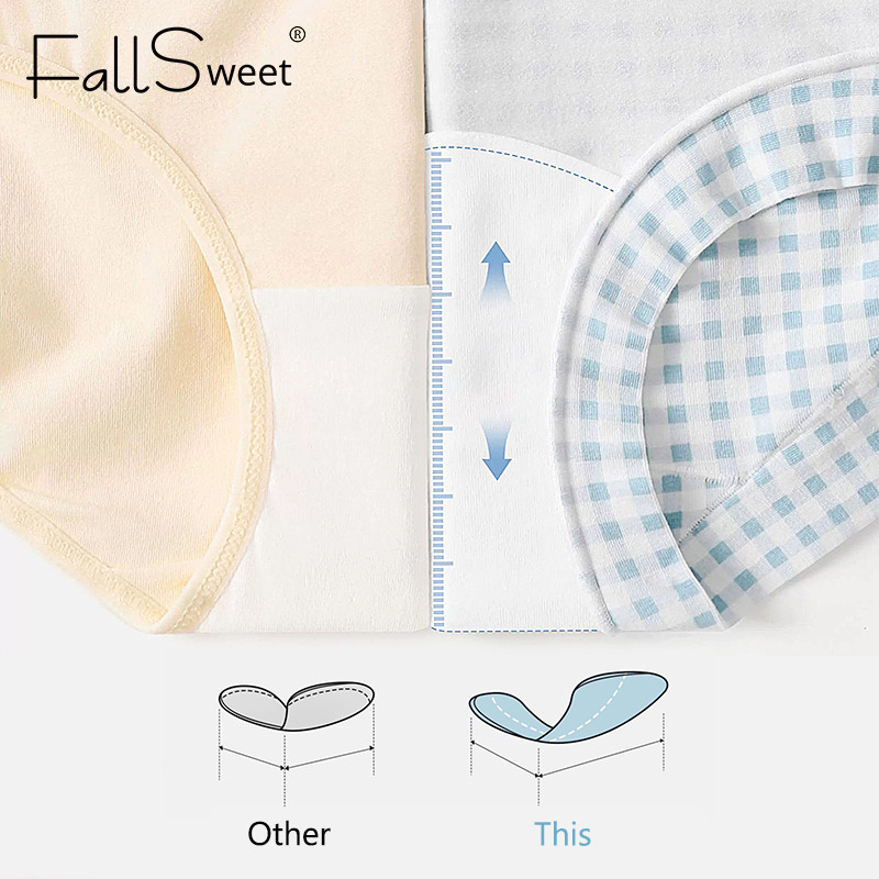 FallSweet Combo 5 Boxer Nữ Bông, Thiết Kế Eo Cao, Phong Cách Thoải Mái, Hợp Size Plus