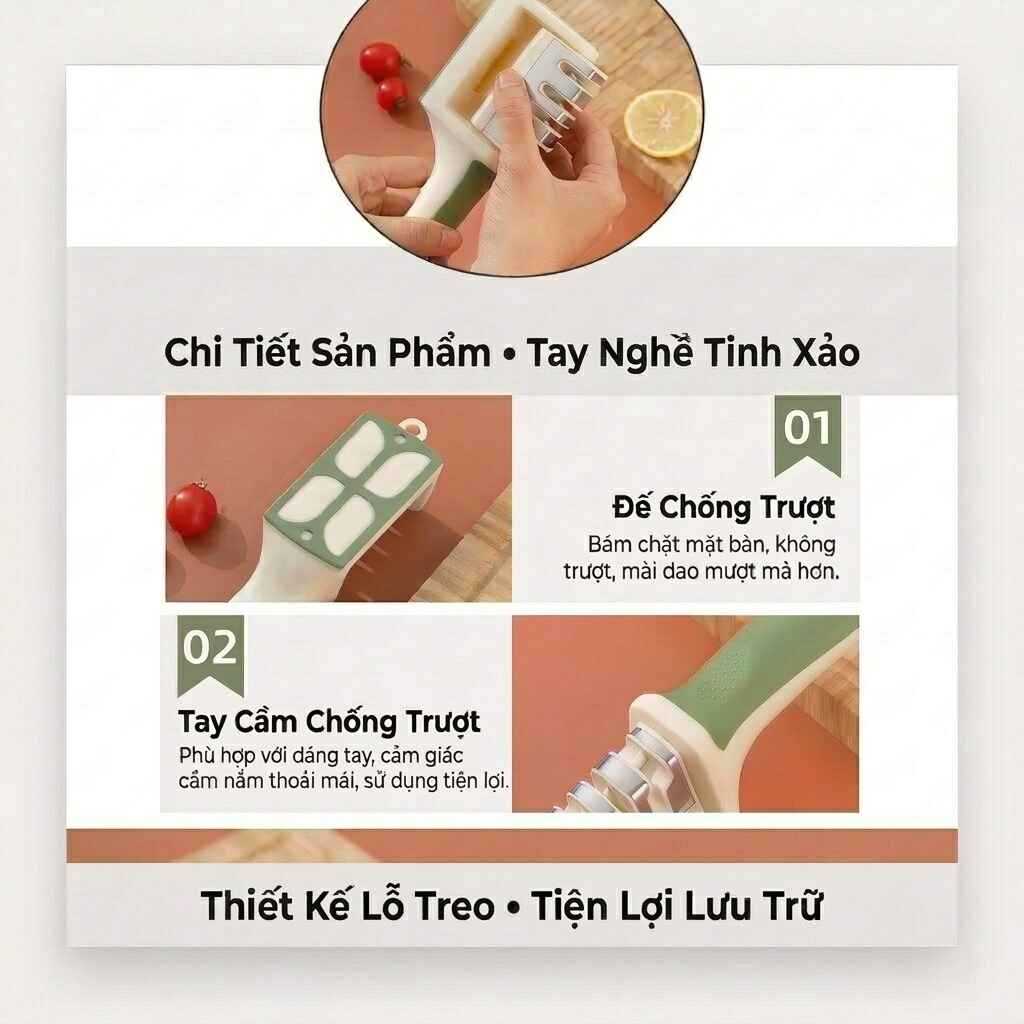 Dụng Cụ Mài Dao Kéo Cầm Tay Cơ Chế Mài 3 Tầng Mài Nhanh Sắc Bén Dụng Cụ Nhà Bếp Cao Cấp