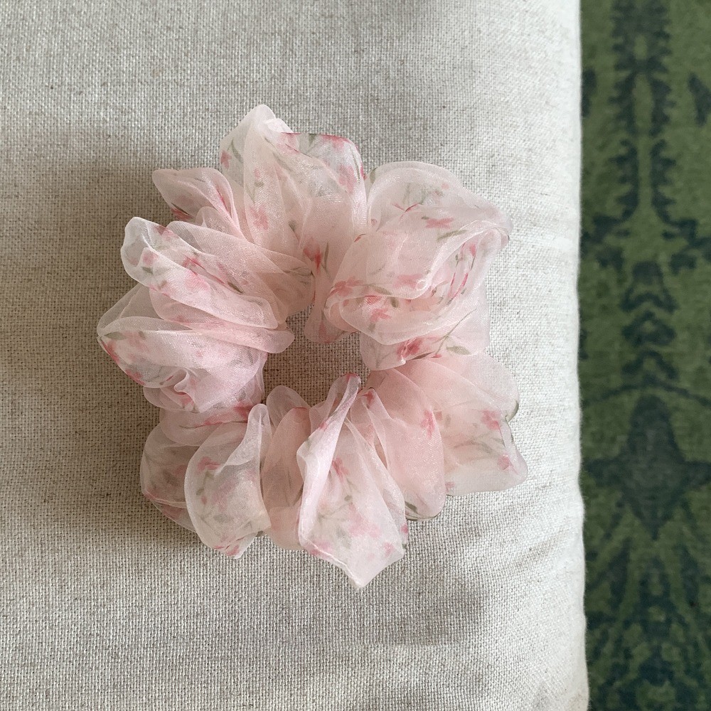Hululu Scrunchy Hoa Organza Phong Cách Hàn Quốc Retrô Cho Tóc Nữ