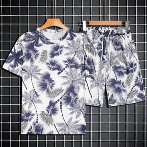 Hawaiian Áo Thun Nam Và Quần Short Với Họa Tiết Cây Dừa 3D