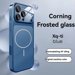 Vỏ điện thoại làm từ kính mờ Corning, tương thích với các dòng iPhone 11, 12, 13, 14, 15, 16, 17, Air, Pro và Max