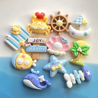 Set Charm Biển Mùa Hè Pastel Ốc Sao Biển Cá Voi Cây Dừa Ngọt Ngào Dễ Thương Phong Cách Hải Dương Trang Trí DIY Xinh Xắn