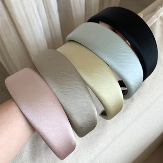 Hululu - Băng đô satin bóng xếp ly phong cách Pháp, đơn giản dễ thương