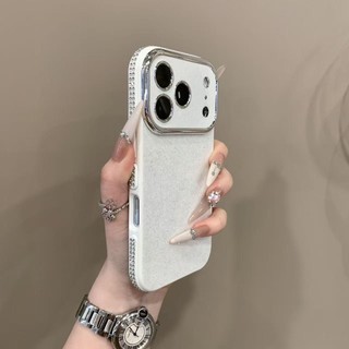 Ốp điện thoại kim cương và hồng lấp lánh sang trọng cho iPhone 1716 15 14 13 Pro Max camera chống sốc chống rơi mặt sau cứng