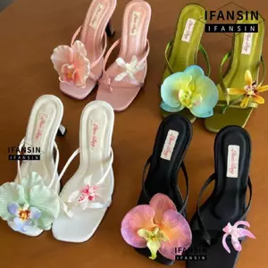 IFANSIN 1 Đôi Dép Hoa Phalaenopsis, Thiết Kế Cá Tính Trang Trí Trên Thái Cổ Tích Bướm Hoa Khóa Giày, Bướm Phong Lan Mô Phỏng Khóa Trang Trí