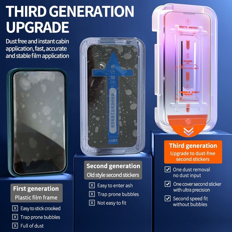 Cường Lực iPhone KK VMOX Tự Dán Tự Hút Bụi, Chống Nhìn Trộm Full Màn Cho iPhone X/XS/XR/11/12/13/14/15/16/17/Pro/Max/Air