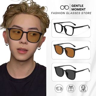Kính râm gọng vuông chống tia UV GENTLE MOMENT kính mát thời trang nam nữ gọng nhựa cao cấp GMX162