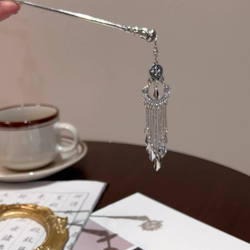 Kẹp tóc cuộn dây retro phong cách dân tộc Miaojiang, phù hợp với phong cách truyền thống Trung Hoa - phụ kiện tóc thời trang