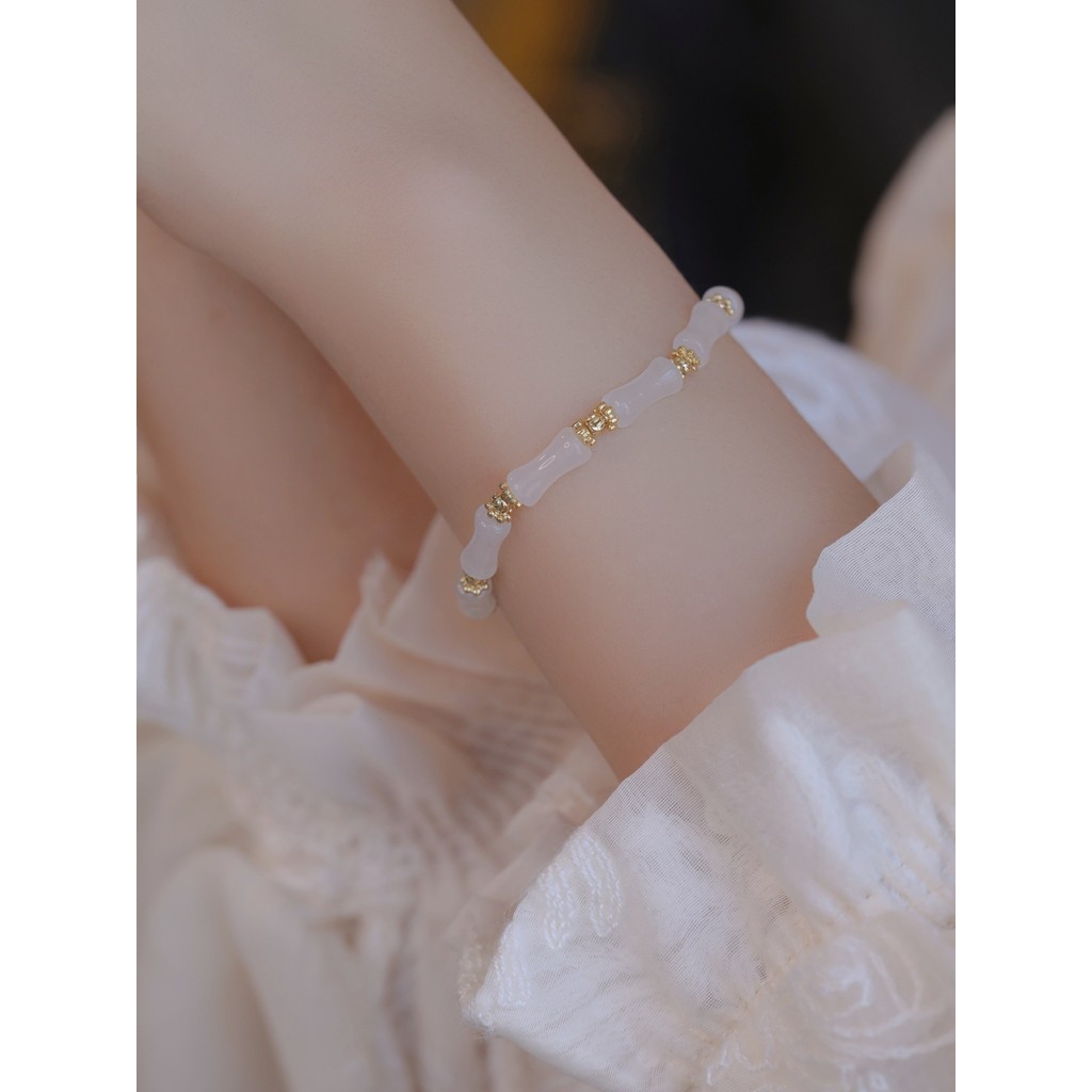 Vòng tay ngọc bích Hetian tự nhiên phong cách Trung Quốc mới