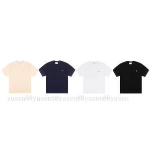 Phong cách thêu chất lượng cao ~ Áo thun ngắn tay cổ tròn 100% Cotton ngắn tay